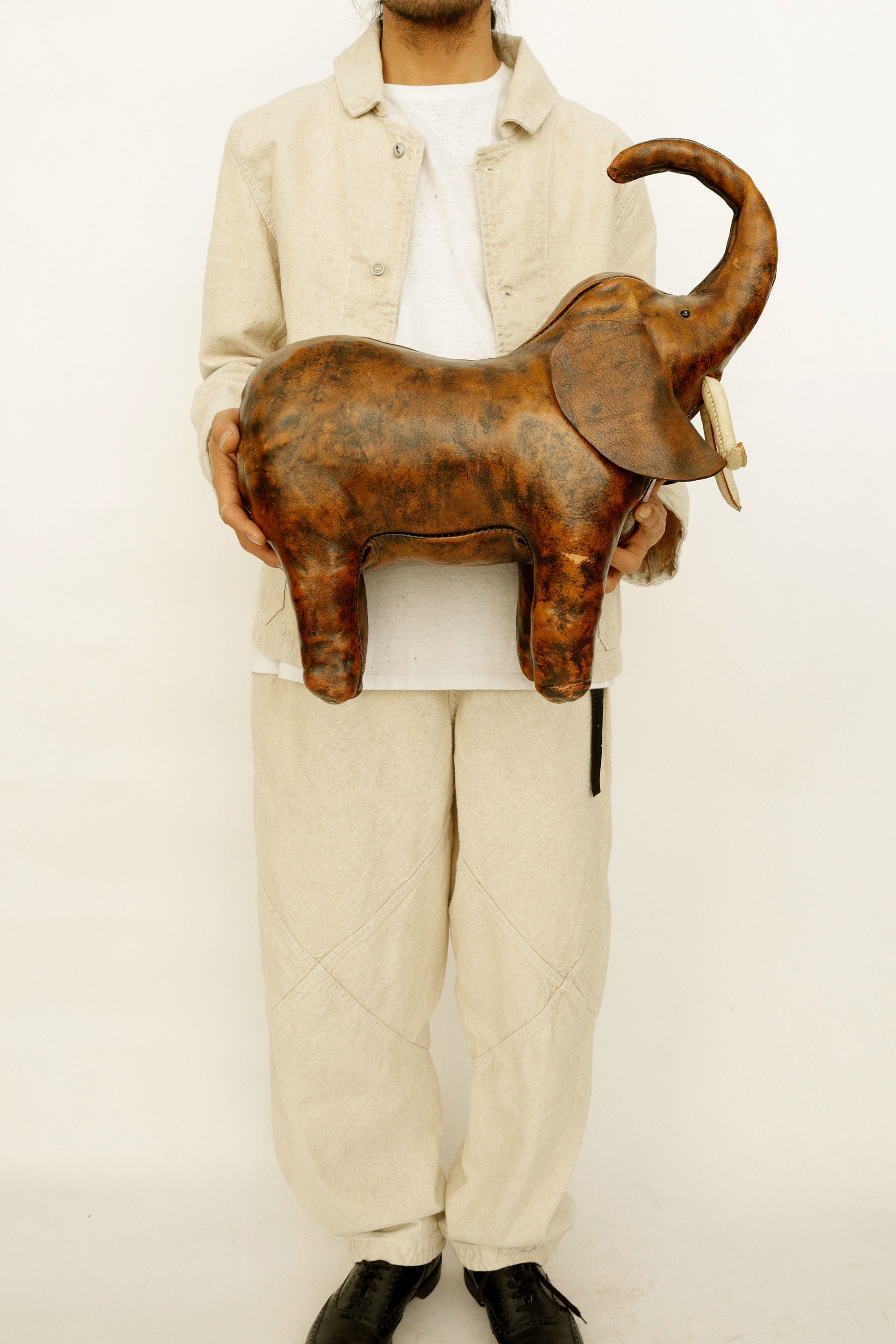 Leather Elephant Ottoman, Omersa  c.1950s–60s