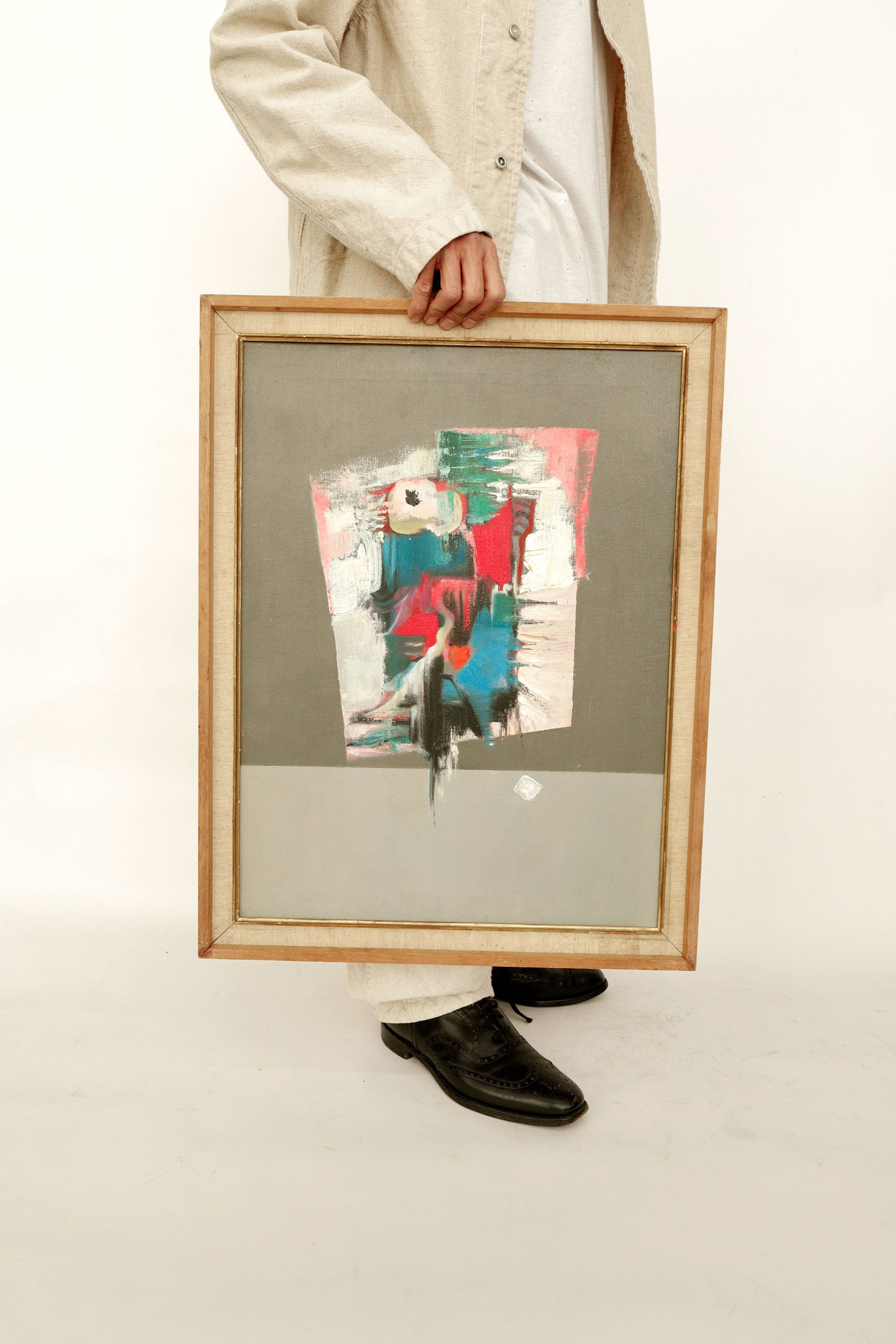 Surrealist Abstract Oil Painting – Unknown Artist, c.1950s–60s