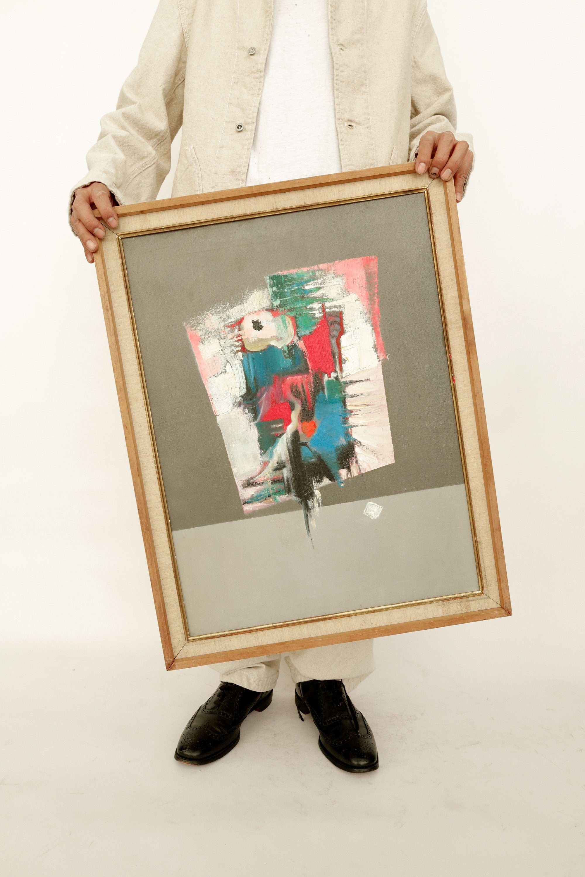 Surrealist Abstract Oil Painting – Unknown Artist, c.1950s–60s