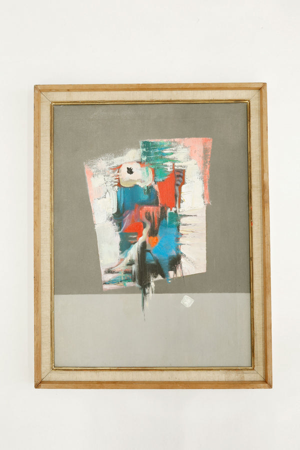 Surrealist Abstract Oil Painting – Unknown Artist, c.1950s–60s