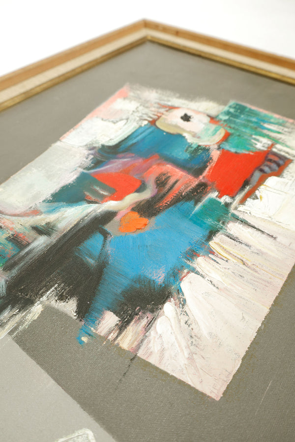 Surrealist Abstract Oil Painting – Unknown Artist, c.1950s–60s