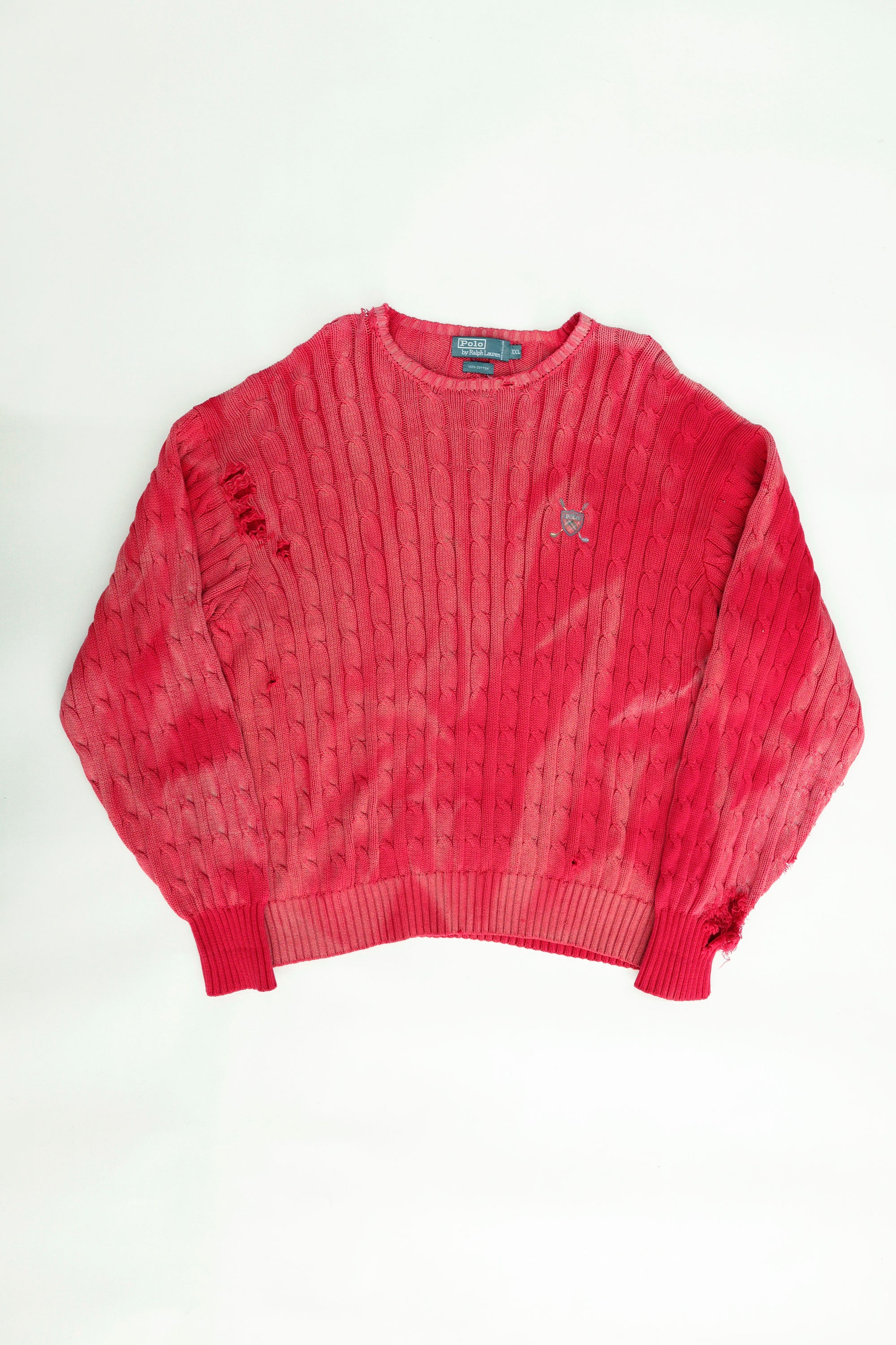 Distressed Cable-Knit Sweater - Ralph Lauren, c.2000s