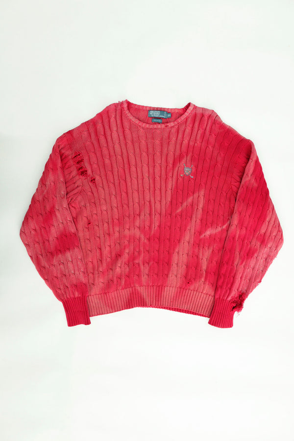 Distressed Cable-Knit Sweater - Ralph Lauren, c.2000s