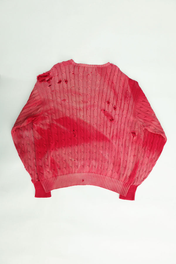 Distressed Cable-Knit Sweater - Ralph Lauren, c.2000s