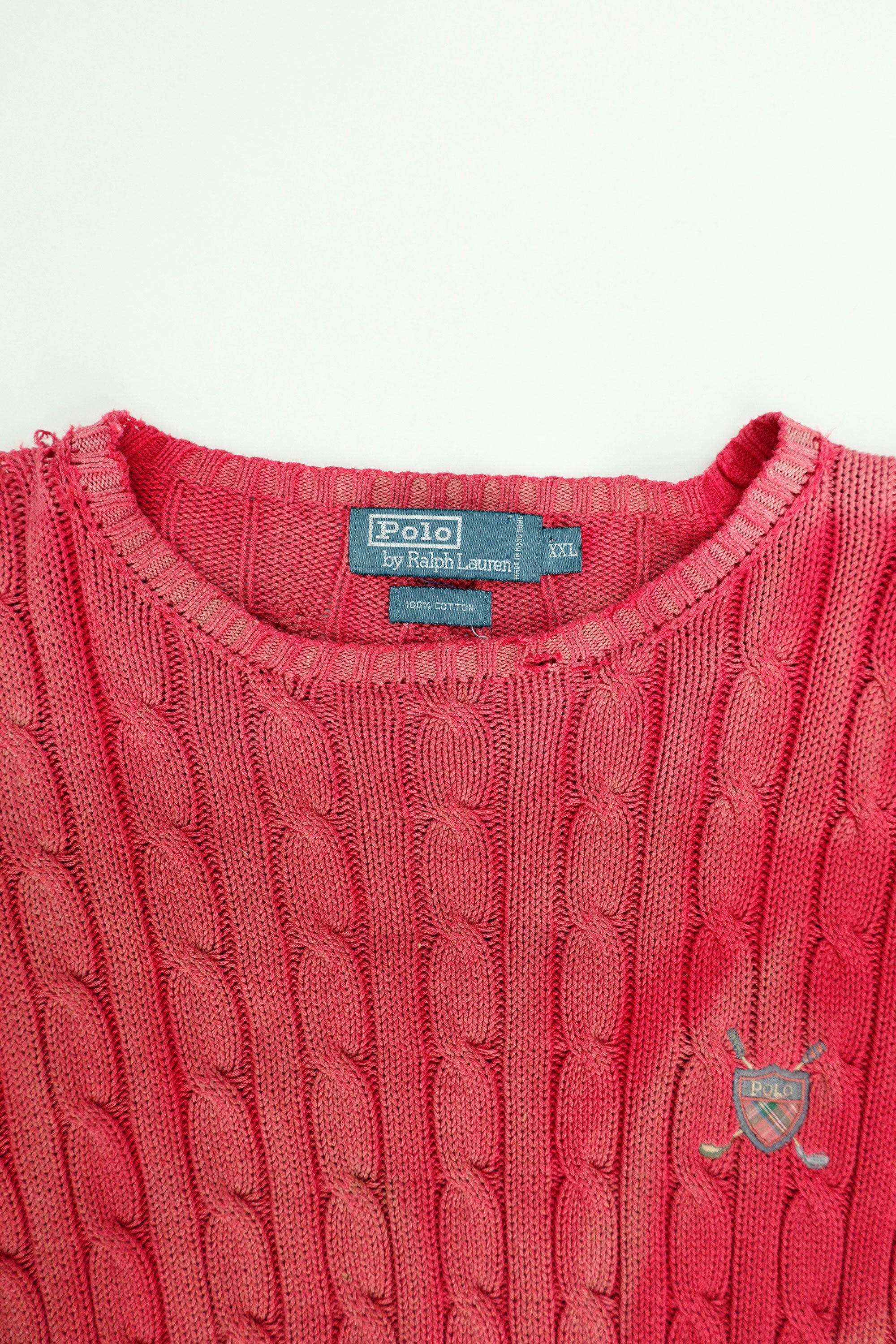 Distressed Cable-Knit Sweater - Ralph Lauren, c.2000s