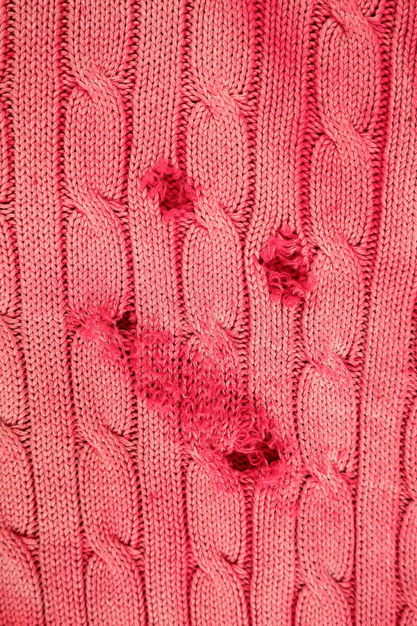 Distressed Cable-Knit Sweater - Ralph Lauren, c.2000s