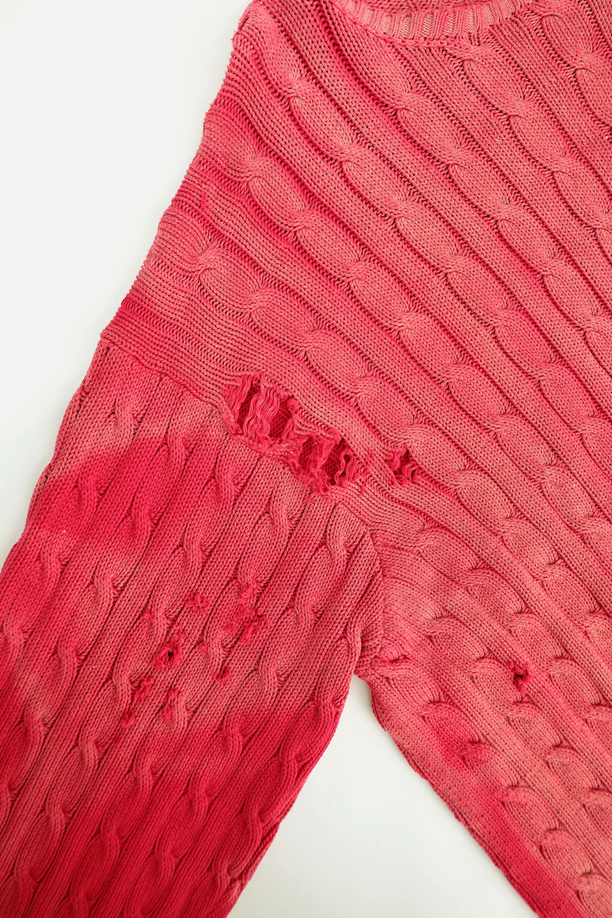 Distressed Cable-Knit Sweater - Ralph Lauren, c.2000s