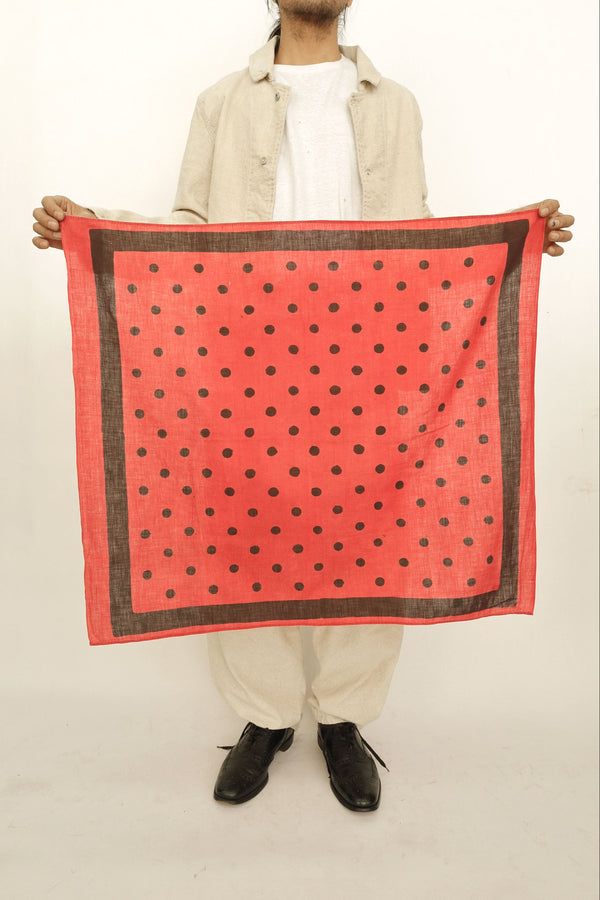 1940s Inky-Dot Red Bandana