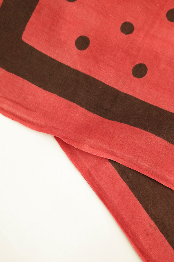 1940s Inky-Dot Red Bandana