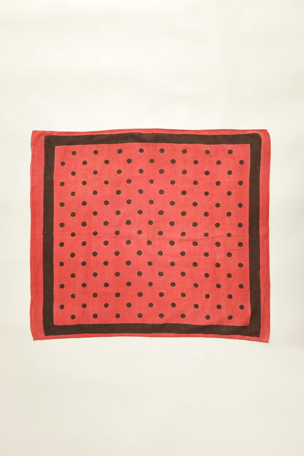 1940s Inky-Dot Red Bandana