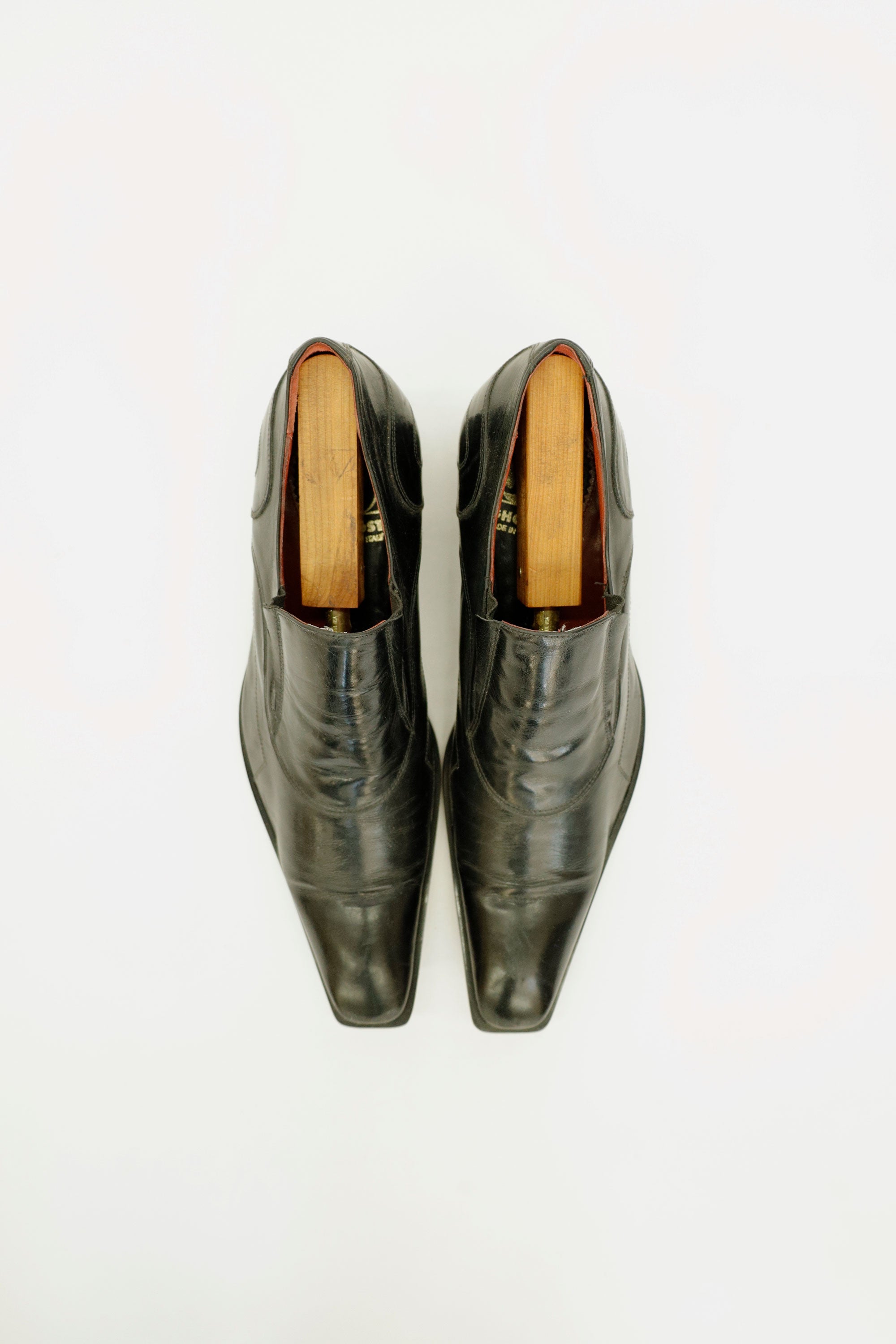 Long-Nose Leather Slip-On Shoes — Ghost, Italy, c.1990s–2000s