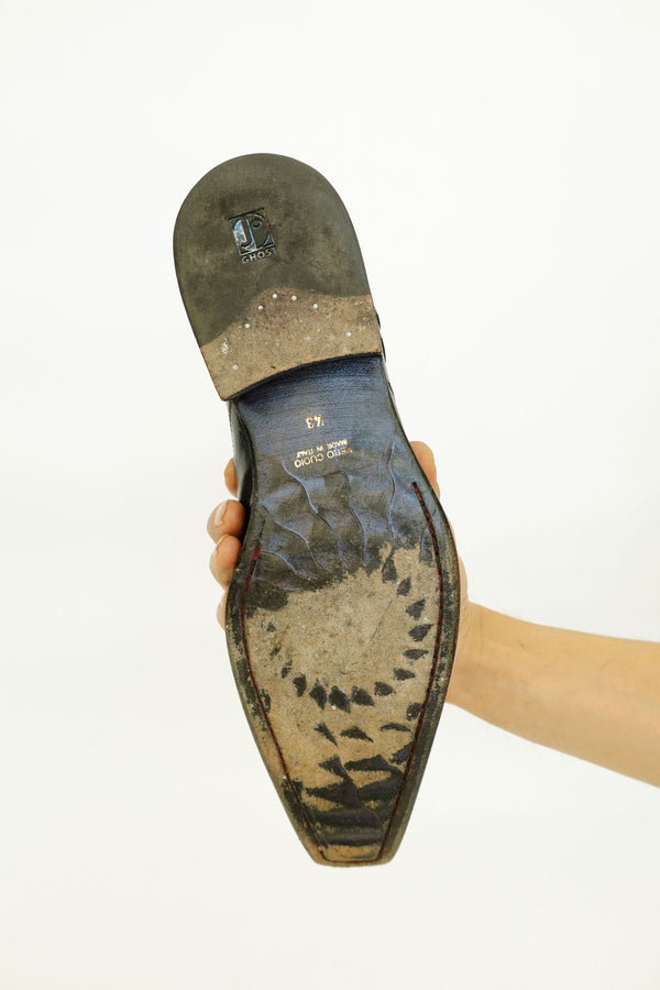 Long-Nose Leather Slip-On Shoes — Ghost, Italy, c.1990s–2000s