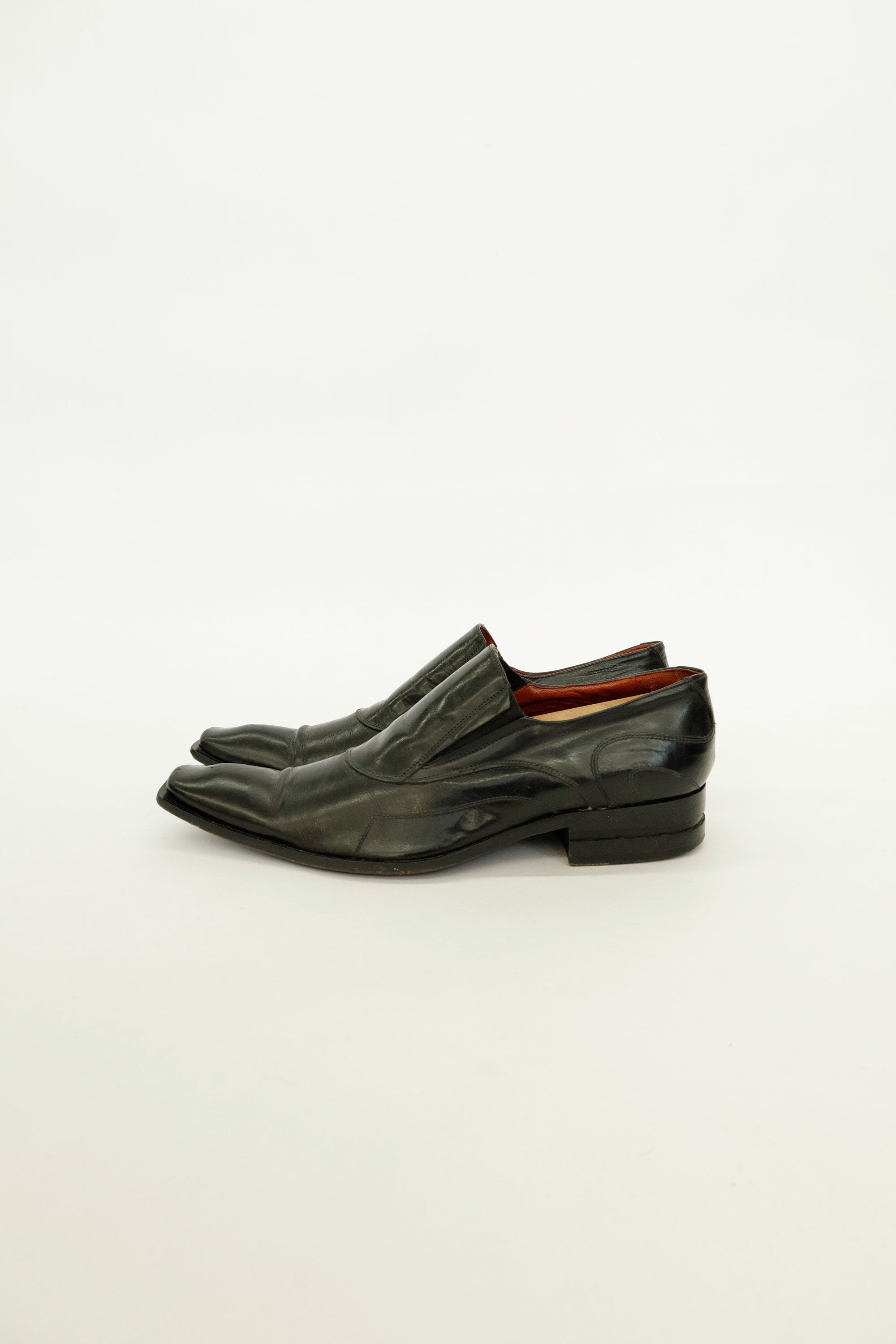 Long-Nose Leather Slip-On Shoes — Ghost, Italy, c.1990s–2000s