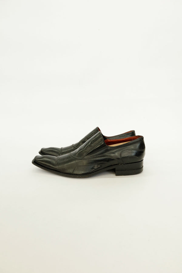 Long-Nose Leather Slip-On Shoes — Ghost, Italy, c.1990s–2000s