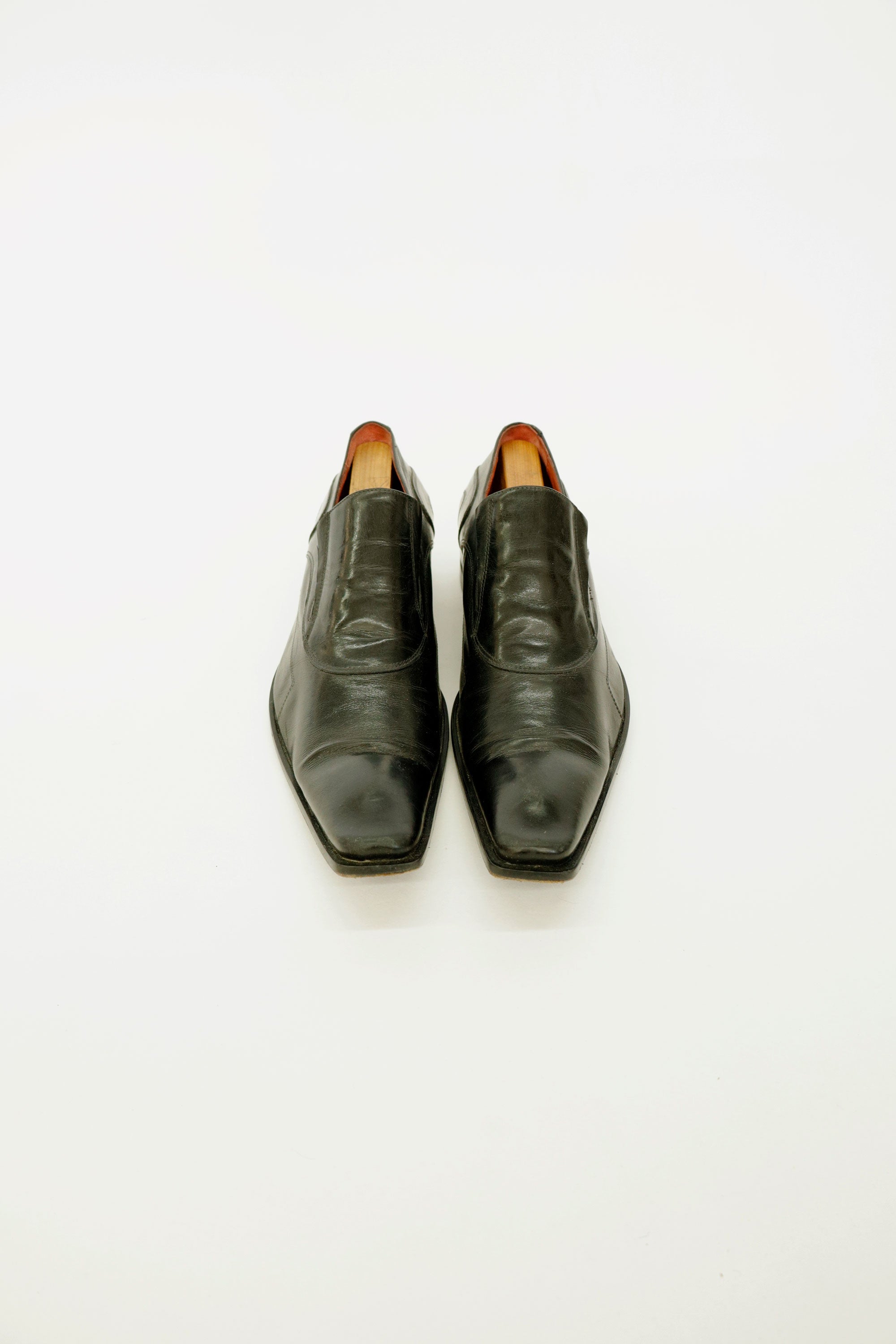 Long-Nose Leather Slip-On Shoes — Ghost, Italy, c.1990s–2000s