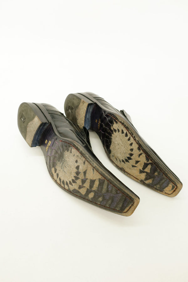 Long-Nose Leather Slip-On Shoes — Ghost, Italy, c.1990s–2000s