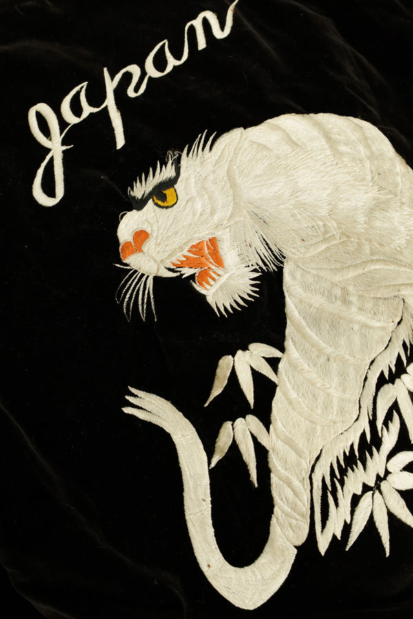 White Tiger Velour Souvenir Jacket  - Japan , 1950s