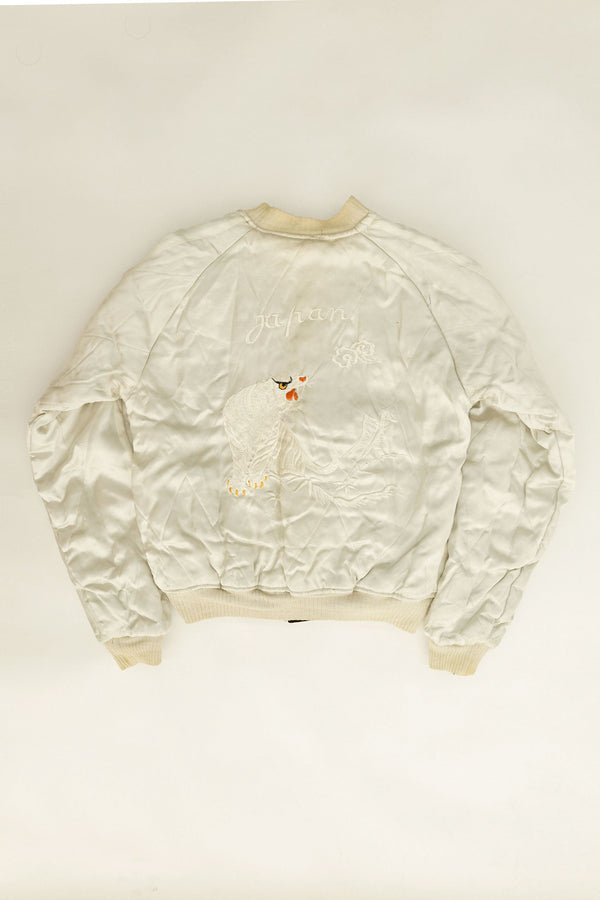 White Tiger Velour Souvenir Jacket  - Japan , 1950s