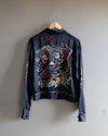 1950's Japanese Souvenir Jacket Black Japan Map