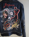 1950's Japanese Souvenir Jacket Black Japan Map