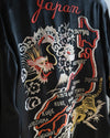 1950's Japanese Souvenir Jacket Black Japan Map